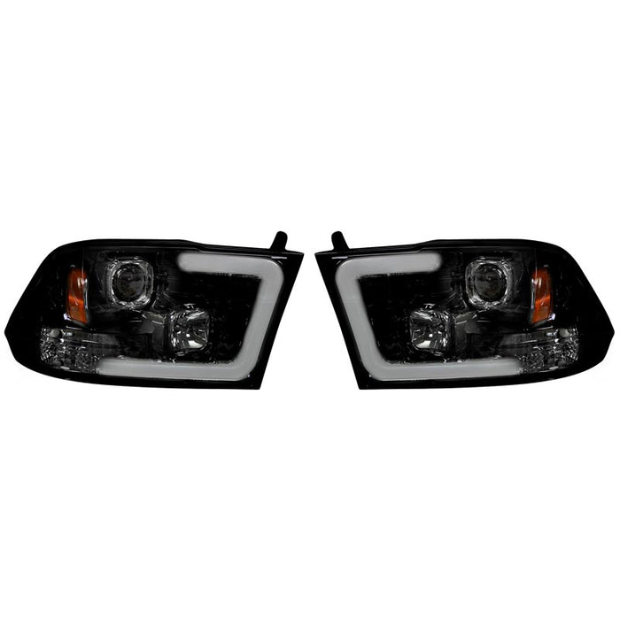 RECON 264270BKC SMOKED PROJECTOR HEADLIGHTS WITH OLED U-BAR - sunny-diesel-performance