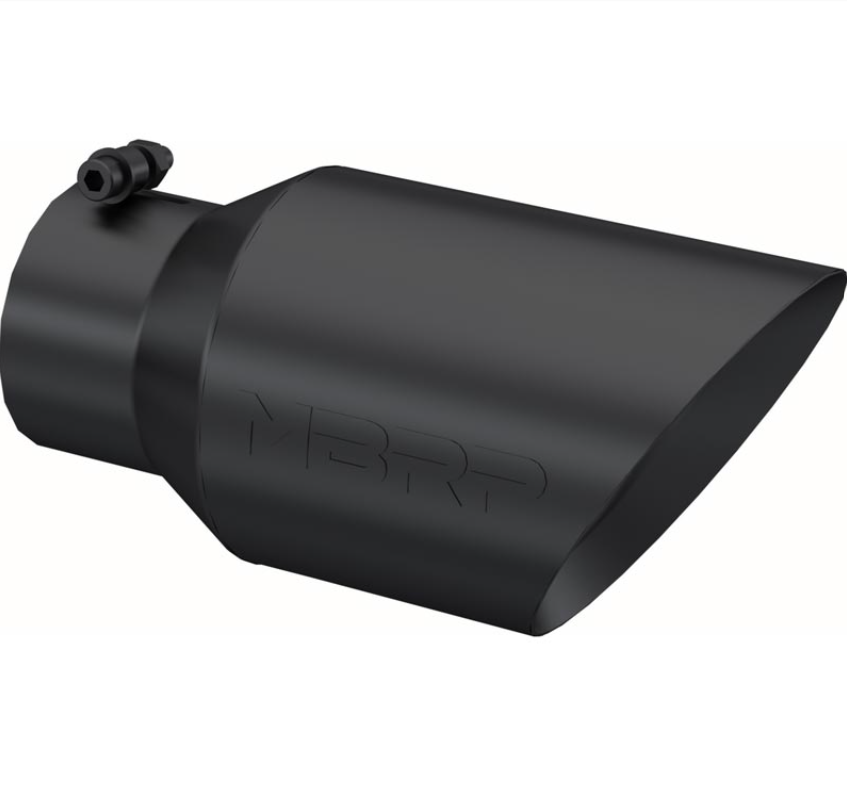 MBRP BLACK ANGLED EXHAUST TIP T5072BLK 6" O.D. DUAL WALL ANGLED, 12" L