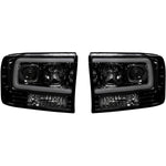 RECON 264192BKC SMOKED PROJECTOR HEADLIGHTS WITH OLED U-BAR - sunny-diesel-performance