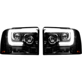 RECON 264193BKC SMOKED PROJECTOR HEADLIGHTS WITH OLED U-BAR - sunny-diesel-performance