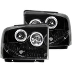 RECON 264193BK SMOKED PROJECTOR HEADLIGHTS WITH LED HALOS - sunny-diesel-performance