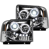 RECON 264193CL CLEAR PROJECTOR HEADLIGHTS WITH LED HALOS - sunny-diesel-performance
