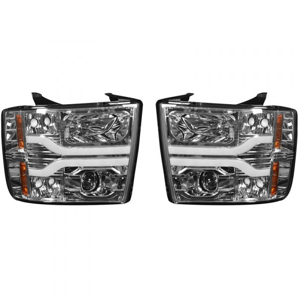RECON 264195CLC CLEAR PROJECTOR HEADLIGHTS WITH OLED U-BAR - sunny-diesel-performance