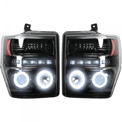 RECON 264196BKCC SMOKED PROJECTOR HEADLIGHTS WITH CCFL HALOS - sunny-diesel-performance