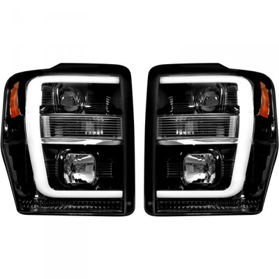 RECON 264196BKC SMOKED PROJECTOR HEADLIGHTS WITH OLED U-BAR - sunny-diesel-performance
