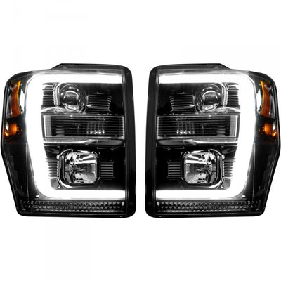 RECON 264196BKC SMOKED PROJECTOR HEADLIGHTS WITH OLED U-BAR - sunny-diesel-performance