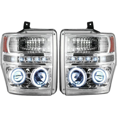 RECON 264196CL CLEAR PROJECTOR HEADLIGHTS WITH LED HALOS - sunny-diesel-performance