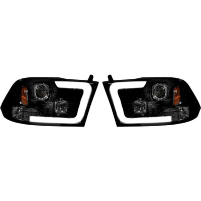 RECON 264270BKC SMOKED PROJECTOR HEADLIGHTS WITH OLED U-BAR - sunny-diesel-performance
