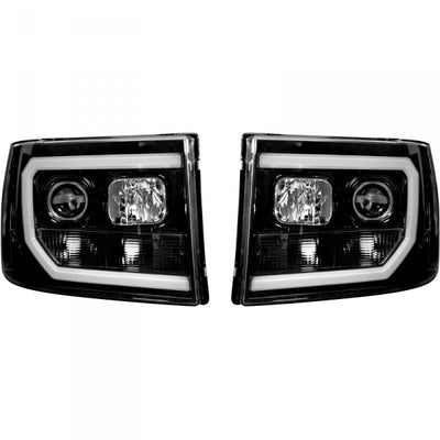 RECON 264271BKC SMOKED PROJECTOR HEADLIGHTS WITH OLED U-BAR - sunny-diesel-performance