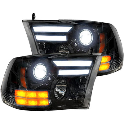 RECON 264276BKC SMOKED PROJECTOR HEADLIGHTS WITH OLED DRL - sunny-diesel-performance