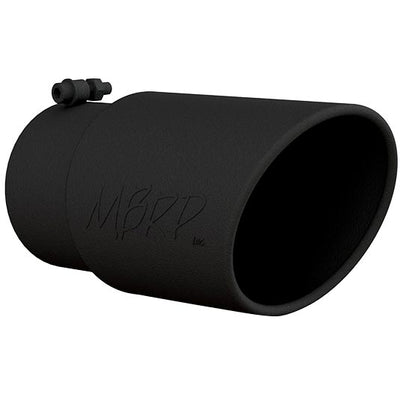 MBRP T5075BLK 5"-6" BLACK ANGLED ROLLED END SINGLE WALLED TIP - sunny-diesel-performance